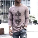 Elastic Mens T-Shirt V-Neck Long Sleeve Men T Shirt - Image 5