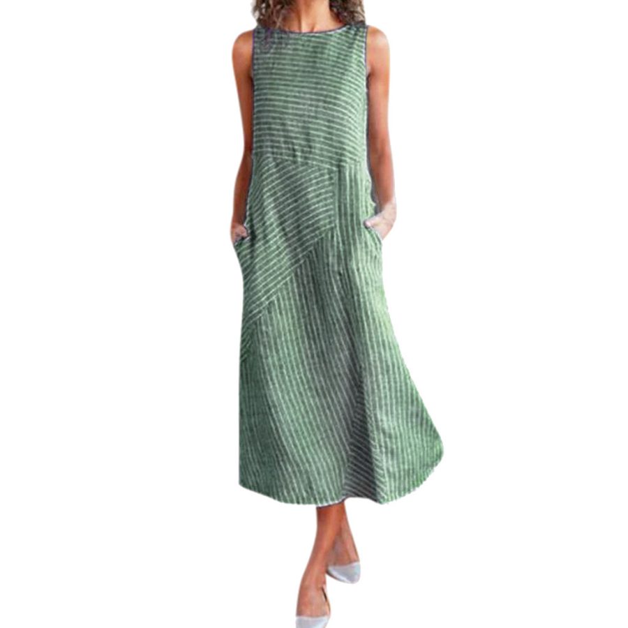 Casual striped sleeveless maxi dress - Image 6