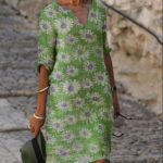 Fashion chrysanthemum midi dress - Image 5