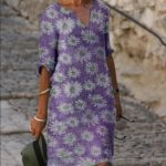 Fashion chrysanthemum midi dress - Image 7
