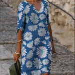 Fashion chrysanthemum midi dress - Image 4