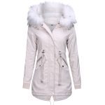 Cotton Coats Women Casual Fur Long Hooded Jacket Fashion Simple High Street - Image 5