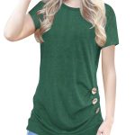Button-decorated Short-sleeved T-shirt Women