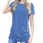Button-decorated Short-sleeved T-shirt Women - Image 4
