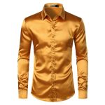 Mens Black Satin Dress Shirts - Image 6