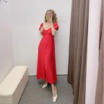 Solid Pleated Medium Length MIDI Dress - Image 3