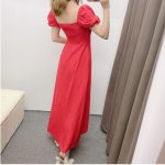 Solid Pleated Medium Length MIDI Dress - Image 4