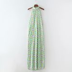 Spring Long Printed Midi Halterneck Dress - Image 5