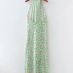 Spring Long Printed Midi Halterneck Dress - Image 3