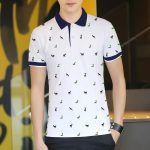 Short Sleeve T-shirt Men's One Summer Men's Thin Polo Shirt Fawn Print Lapel T-Shirt Large