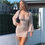 Mini Dress Women Long Sleeve Club Party Dress - Image 4