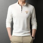 Stand-up Collar Men's Long-sleeved T-shirts Loose T-shirts Polo Shirts Men's Cotton Shirts Bottoming Shirt Trend - Image 4