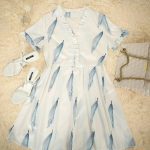 Mini V-neck Feather Print Dress - Image 3