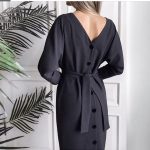 V-neck long sleeve midi dress - Image 3