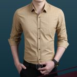 Brand 2021 Fashion Male Shirt Long-Sleeves Tops Polka Dot Printing Mens Dress Shirts Slim Men Shirt Plus Size M-5XL FGT - Image 7