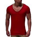 V Neck Short Sleeve Men t Shirt Slim Fit T-shirt Men Thin Top Tee Casual Summer Tshirt - Image 4