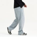 Checkerboard Clip Velvet Hidden Check Embroidered Knitted Trousers Man - Image 2