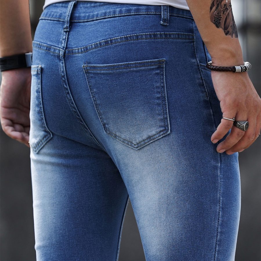 Men's Fashion Casual Stretch Skinny Jeans - Image 4