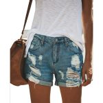Women denim shorts ripped - Image 4