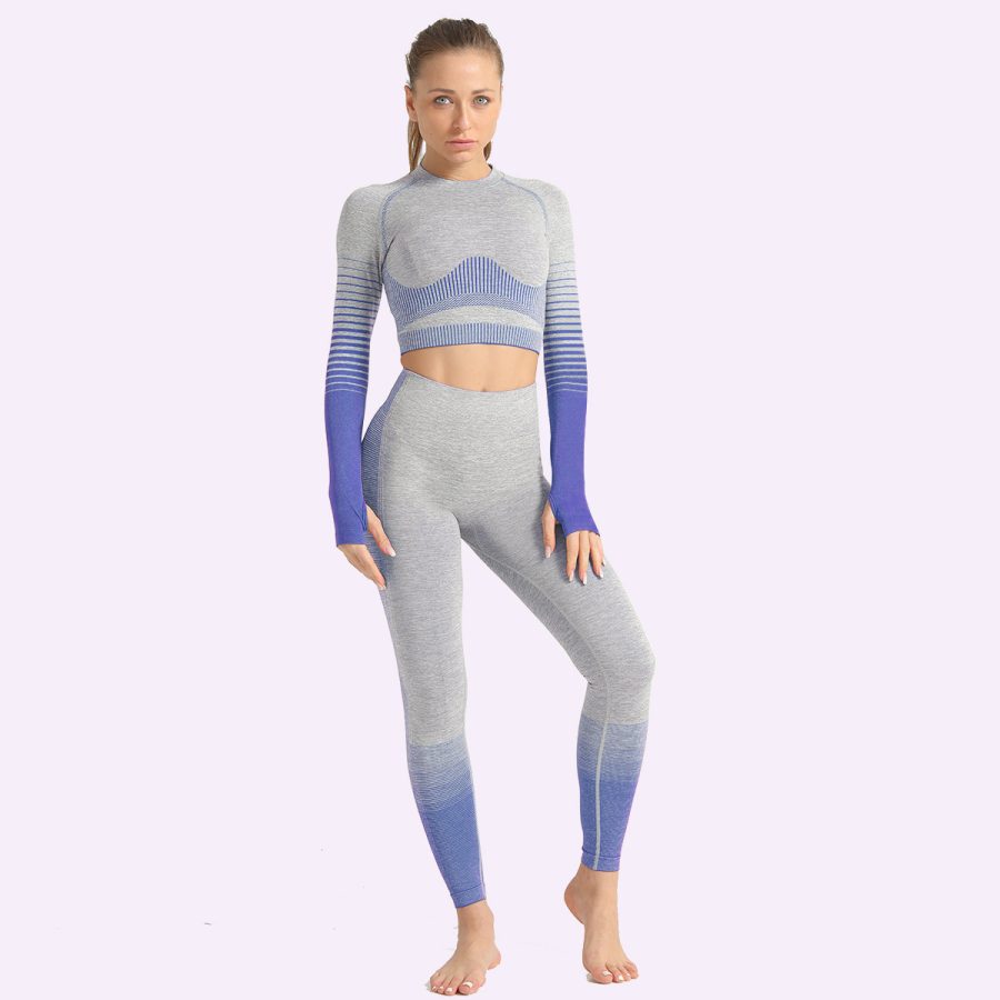 LANTECH Women Yoga Sets Gym Fitness Athletic 2 Pcs Sports Suits Set Pants Leggings Sportswear Leggings Seamless Sports Shirts - Image 8