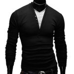 Long Sleeve V-Neck Layered Men T-Shirt - Image 2
