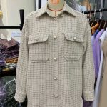 Women Plaid Pattern Thick Coats Jacket Pearl Buttons Long Sleeves Pocket Ladies Elegant Autumn Winter Coat - Image 6