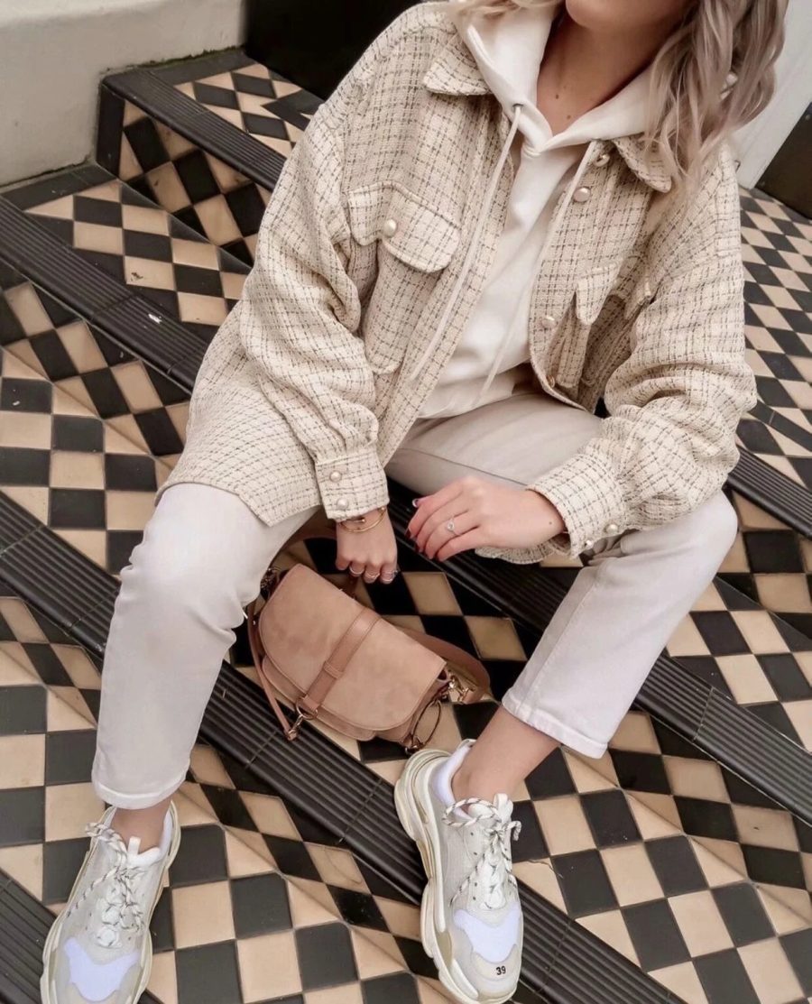Women Plaid Pattern Thick Coats Jacket Pearl Buttons Long Sleeves Pocket Ladies Elegant Autumn Winter Coat - Image 2