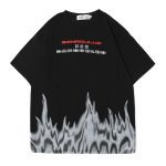 Flame Print Short-sleeved T-shirt Men - Image 5