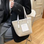 Spring Straw Woven Large Capacity Women's Portable Shoulder Bag - Image 7