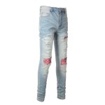 Jeans Men's High Street Paisley Light Color - Image 5
