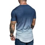 Gradient T-shirt Summer Round Neck Short Sleeve T-shirt Men - Image 3