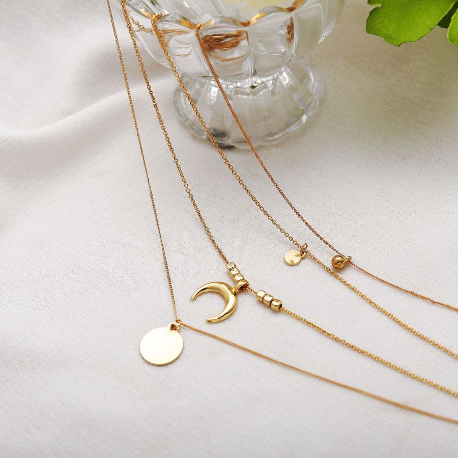 Personalized multi-layer crescent round piece Pendant - Image 4