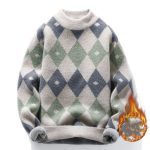 Personalized Knitting Men's Plush Thickened Top Long-sleeved Round Neck Sweater - Image 4