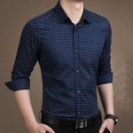 Brand 2021 Fashion Male Shirt Long-Sleeves Tops Polka Dot Printing Mens Dress Shirts Slim Men Shirt Plus Size M-5XL FGT - Image 5