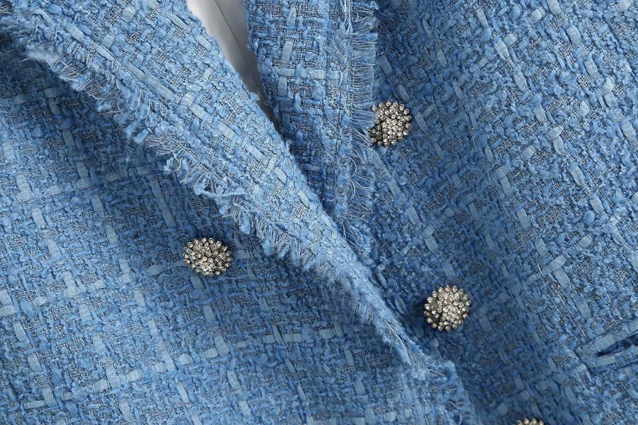 Retro loose suit tweed women's blazer jacket casual women streetwear - Image 5