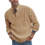 New Sweater Men's Solid Half High Neck Slim Long Sleeve - Image 4
