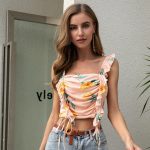 Strap-print pleated blouse - Image 2