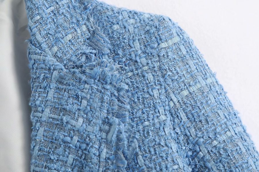 Retro loose suit tweed women's blazer jacket casual women streetwear - Image 8