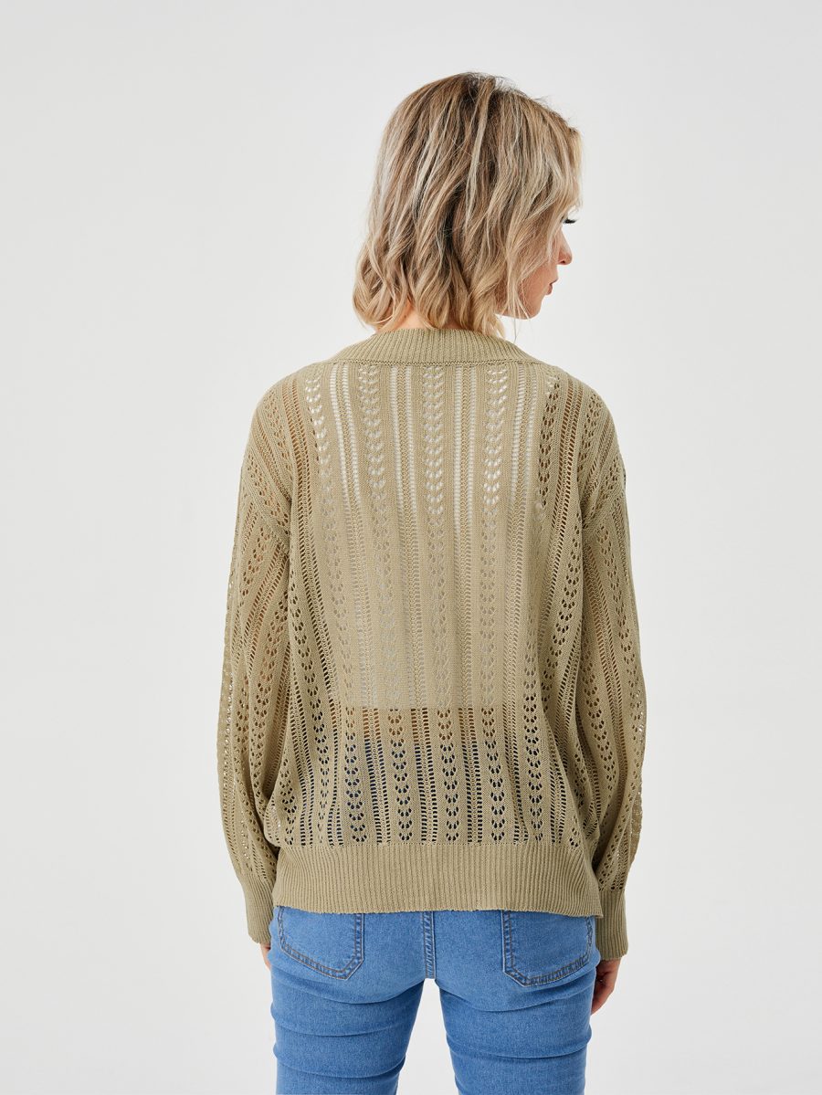 Women's Hollow Out Open Front Knit Lightweight Cardigan - Image 8