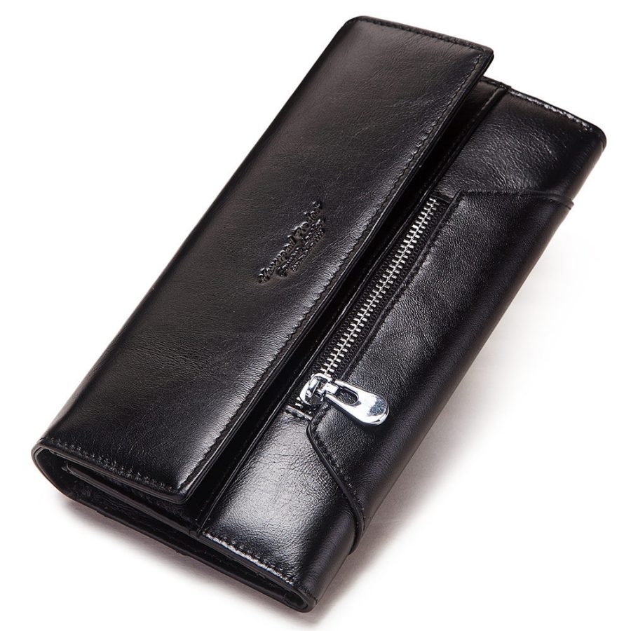 Long Cowhide Multiple Card Slots Coin Pocket RFID Anti-magnetic Women's Handbag - Image 3