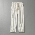 Loose Wide Leg Straight Cotton And Linen Casual Pants - Image 2