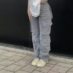 Street Hip-hop Trousers With Pockets Low Waist Overalls Fashion Casual Cargo Pants - Image 3