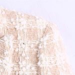Lapel Long Sleeved Double Breasted Check Blazer Women - Image 9