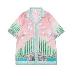 European And American High Street Printed Shirt Suit Light Luxury Cuban Collar Shirt Cross-border Short Sleeve Shorts Matching - Image 3