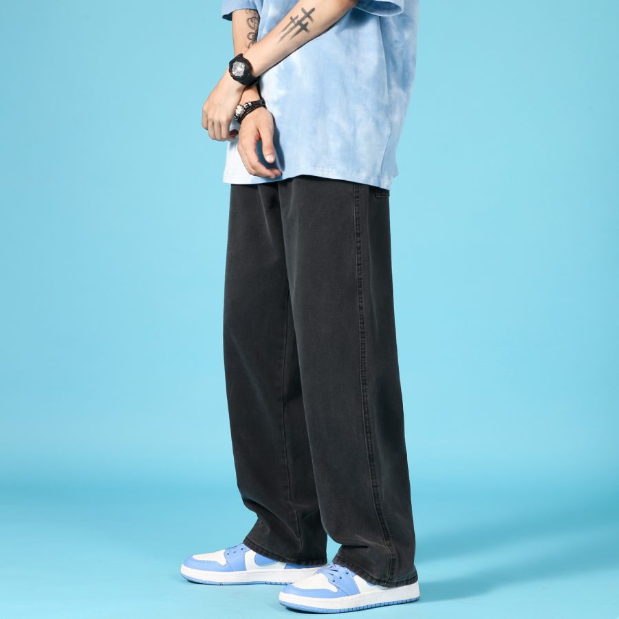Straight Loose Jeans Men Casual Trousers Hip Hop Cargo Denim Pants With Zipper - Image 4