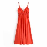 Fuchsia Midi Loose Poplin Slip Dress - Image 3