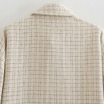 Women Plaid Pattern Thick Coats Jacket Pearl Buttons Long Sleeves Pocket Ladies Elegant Autumn Winter Coat - Image 5
