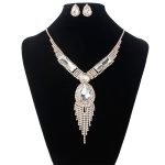 S151 fashion bridal jewelry set, tassel diamond, colorful micro wedding jewelry, necklace, earring set - Image 10
