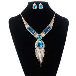 S151 fashion bridal jewelry set, tassel diamond, colorful micro wedding jewelry, necklace, earring set - Image 7
