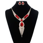 S151 fashion bridal jewelry set, tassel diamond, colorful micro wedding jewelry, necklace, earring set - Image 9